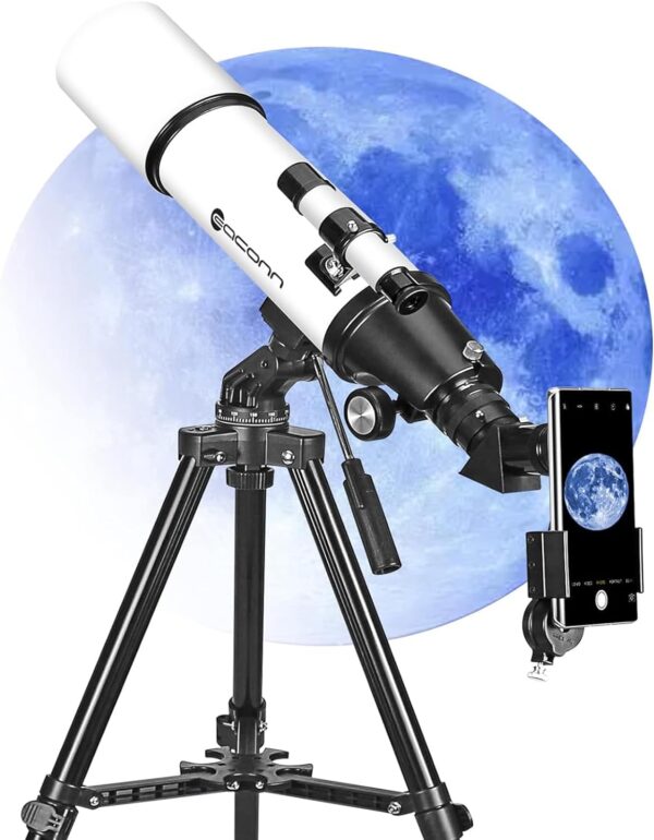 Eaconn Telescope for Astronomy, 80mm Aperture 600mm Refractor Compact and Portable Travel Telescope with Backpack - Image 2