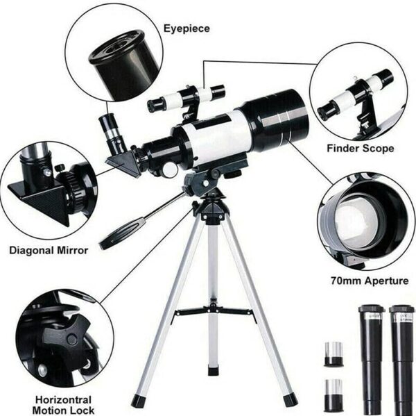 TUOKE Telescope for Astronomy, 150X Refractor Telescope with Tripod Smartphone Adapter - Image 2