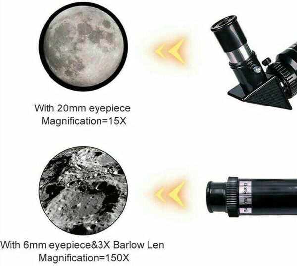 TUOKE Telescope for Astronomy, 150X Refractor Telescope with Tripod Smartphone Adapter - Image 3